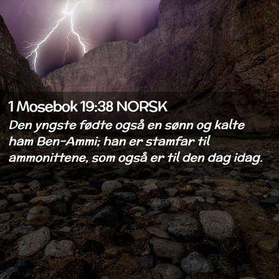 Picture 02 - 1 Mosebok 19:38 NORSK - Den yngste fødte også en sønn og kalte ham - Bible Verse Picture