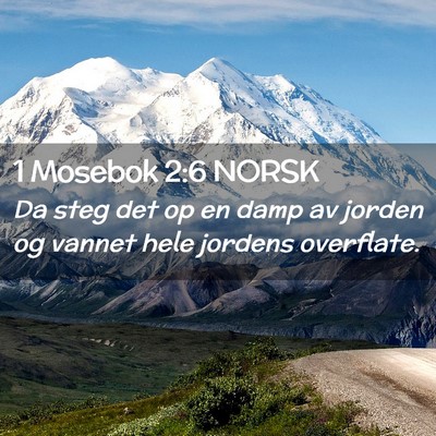 Picture 02 - 1 Mosebok 2:6 NORSK - Da steg det op en damp av jorden og vannet hele - Bible Verse Picture