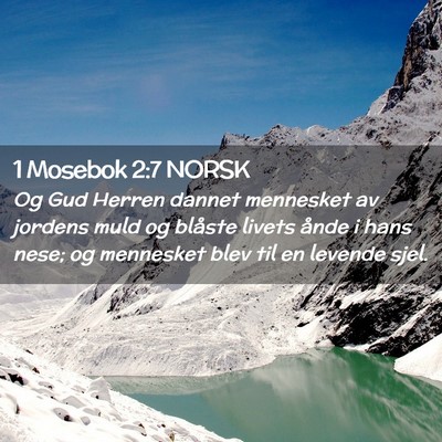 Picture 02 - 1 Mosebok 2:7 NORSK - Og Gud Herren dannet mennesket av jordens muld og - Bible Verse Picture