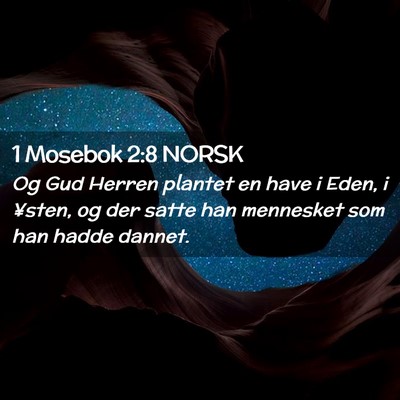 Picture 02 - 1 Mosebok 2:8 NORSK - Og Gud Herren plantet en have i Eden, i ¥sten, - Bible Verse Picture