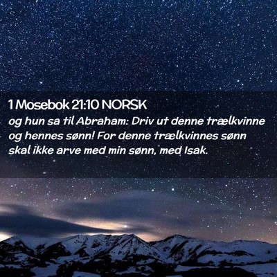 Picture 02 - 1 Mosebok 21:10 NORSK - og hun sa til Abraham: Driv ut denne trælkvinne - Bible Verse Picture