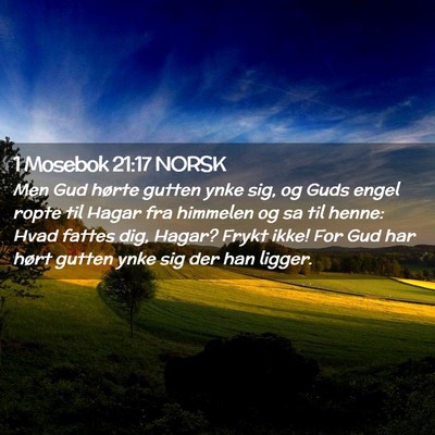 Picture 02 - 1 Mosebok 21:17 NORSK - Men Gud hørte gutten ynke sig, og Guds engel - Bible Verse Picture