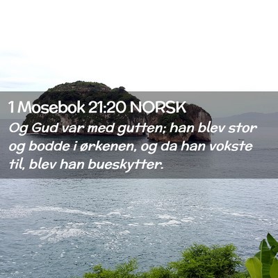 Picture 02 - 1 Mosebok 21:20 NORSK - Og Gud var med gutten; han blev stor og bodde i - Bible Verse Picture