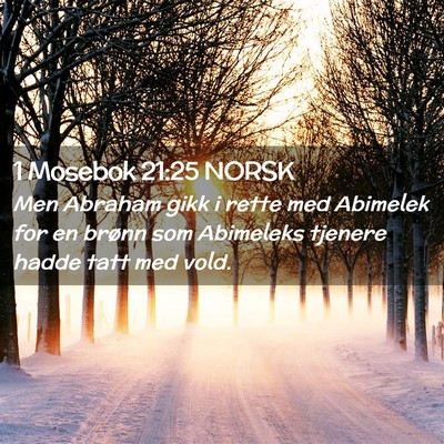 Picture 02 - 1 Mosebok 21:25 NORSK - Men Abraham gikk i rette med Abimelek for en - Bible Verse Picture