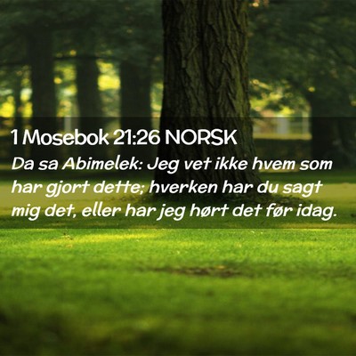 Picture 02 - 1 Mosebok 21:26 NORSK - Da sa Abimelek: Jeg vet ikke hvem som har gjort - Bible Verse Picture