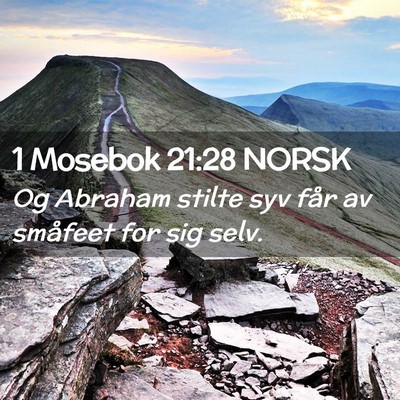 Picture 02 - 1 Mosebok 21:28 NORSK - Og Abraham stilte syv får av småfeet for sig - Bible Verse Picture