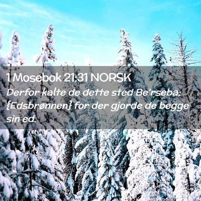 Picture 02 - 1 Mosebok 21:31 NORSK - Derfor kalte de dette sted Be'rseba; - Bible Verse Picture