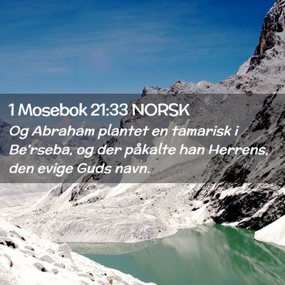 Picture 02 - 1 Mosebok 21:33 NORSK - Og Abraham plantet en tamarisk i Be'rseba, og der - Bible Verse Picture