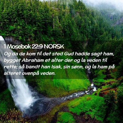 Picture 02 - 1 Mosebok 22:9 NORSK - Og da de kom til det sted Gud hadde sagt ham, - Bible Verse Picture