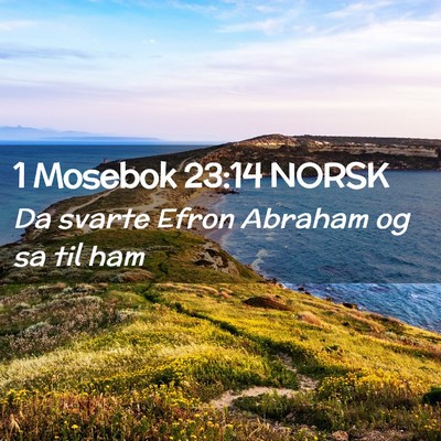 Picture 02 - 1 Mosebok 23:14 NORSK - Da svarte Efron Abraham og sa til - Bible Verse Picture