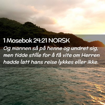 Picture 02 - 1 Mosebok 24:21 NORSK - Og mannen så på henne og undret sig, men tidde - Bible Verse Picture