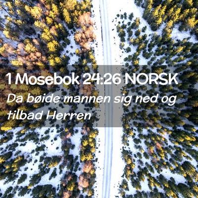 Picture 02 - 1 Mosebok 24:26 NORSK - Da bøide mannen sig ned og tilbad - Bible Verse Picture