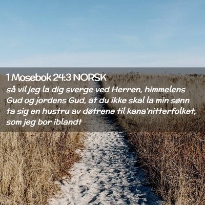 Picture 02 - 1 Mosebok 24:3 NORSK - så vil jeg la dig sverge ved Herren, himmelens - Bible Verse Picture