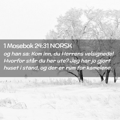 Picture 02 - 1 Mosebok 24:31 NORSK - og han sa: Kom inn, du Herrens velsignede! - Bible Verse Picture