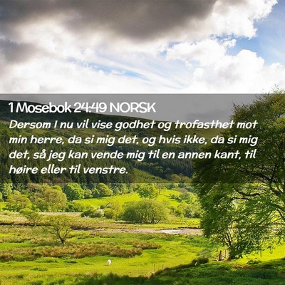 Picture 02 - 1 Mosebok 24:49 NORSK - Dersom I nu vil vise godhet og trofasthet mot min - Bible Verse Picture