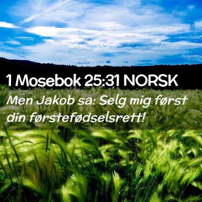 Picture 02 - 1 Mosebok 25:31 NORSK - Men Jakob sa: Selg mig først din - Bible Verse Picture