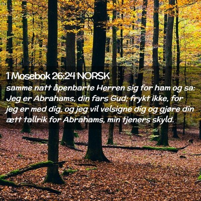 Picture 02 - 1 Mosebok 26:24 NORSK - samme natt åpenbarte Herren sig for ham og sa: - Bible Verse Picture