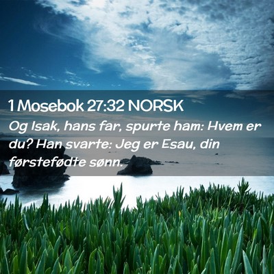 Picture 02 - 1 Mosebok 27:32 NORSK - Og Isak, hans far, spurte ham: Hvem er du? Han - Bible Verse Picture