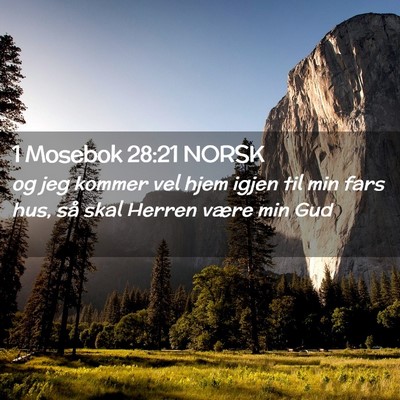 Picture 02 - 1 Mosebok 28:21 NORSK - og jeg kommer vel hjem igjen til min fars hus, - Bible Verse Picture