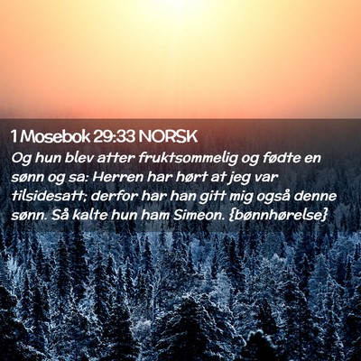 Picture 02 - 1 Mosebok 29:33 NORSK - Og hun blev atter fruktsommelig og fødte en - Bible Verse Picture