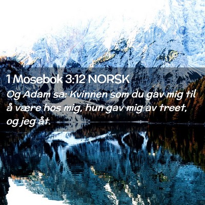 Picture 02 - 1 Mosebok 3:12 NORSK - Og Adam sa: Kvinnen som du gav mig til å være - Bible Verse Picture