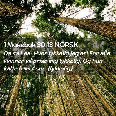 Picture 02 - 1 Mosebok 30:13 NORSK - Da sa Lea: Hvor lykkelig jeg er! For alle kvinner - Bible Verse Picture