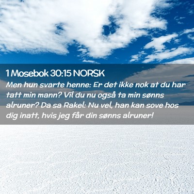 Picture 02 - 1 Mosebok 30:15 NORSK - Men hun svarte henne: Er det ikke nok at du har - Bible Verse Picture