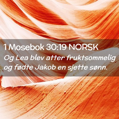 Picture 02 - 1 Mosebok 30:19 NORSK - Og Lea blev atter fruktsommelig og fødte Jakob - Bible Verse Picture