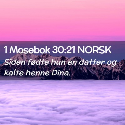 Picture 02 - 1 Mosebok 30:21 NORSK - Siden fødte hun en datter og kalte henne - Bible Verse Picture
