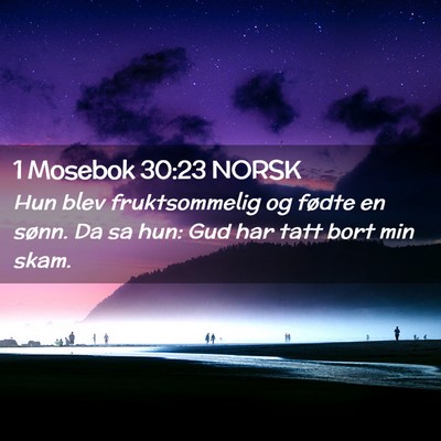 Picture 02 - 1 Mosebok 30:23 NORSK - Hun blev fruktsommelig og fødte en sønn. Da sa - Bible Verse Picture