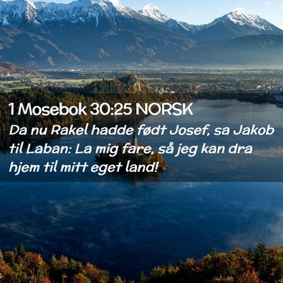 Picture 02 - 1 Mosebok 30:25 NORSK - Da nu Rakel hadde født Josef, sa Jakob til - Bible Verse Picture