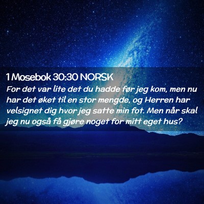 Picture 02 - 1 Mosebok 30:30 NORSK - For det var lite det du hadde før jeg kom, men - Bible Verse Picture