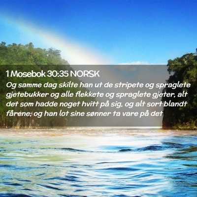 Picture 02 - 1 Mosebok 30:35 NORSK - Og samme dag skilte han ut de stripete og - Bible Verse Picture