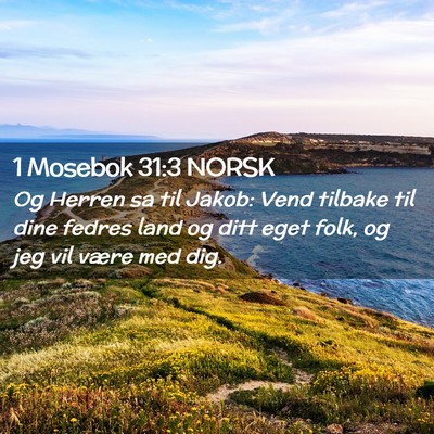 Picture 02 - 1 Mosebok 31:3 NORSK - Og Herren sa til Jakob: Vend tilbake til dine - Bible Verse Picture