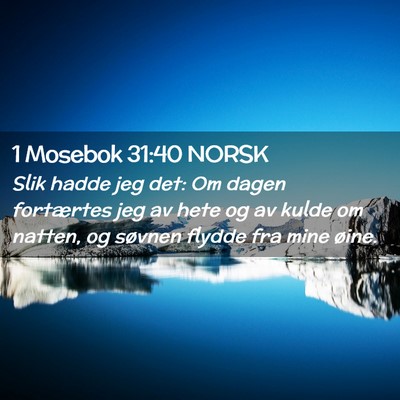 Picture 02 - 1 Mosebok 31:40 NORSK - Slik hadde jeg det: Om dagen fortærtes jeg av - Bible Verse Picture