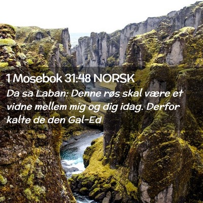 Picture 02 - 1 Mosebok 31:48 NORSK - Da sa Laban: Denne røs skal være et vidne - Bible Verse Picture