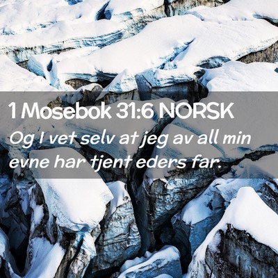Picture 02 - 1 Mosebok 31:6 NORSK - Og I vet selv at jeg av all min evne har tjent - Bible Verse Picture