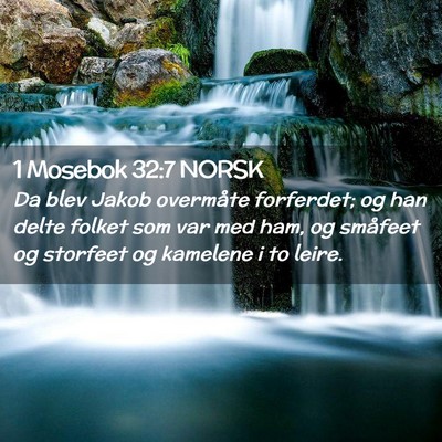 Picture 02 - 1 Mosebok 32:7 NORSK - Da blev Jakob overmåte forferdet; og han delte - Bible Verse Picture