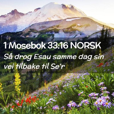 Picture 02 - 1 Mosebok 33:16 NORSK - Så drog Esau samme dag sin vei tilbake til - Bible Verse Picture