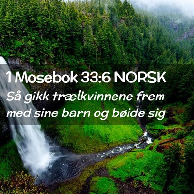 Picture 02 - 1 Mosebok 33:6 NORSK - Så gikk trælkvinnene frem med sine barn og - Bible Verse Picture