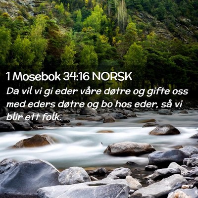 Picture 02 - 1 Mosebok 34:16 NORSK - Da vil vi gi eder våre døtre og gifte oss med - Bible Verse Picture