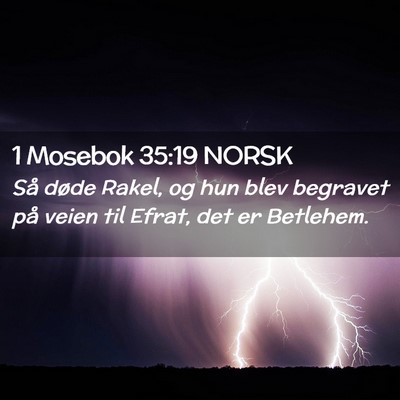 Picture 02 - 1 Mosebok 35:19 NORSK - Så døde Rakel, og hun blev begravet på veien - Bible Verse Picture
