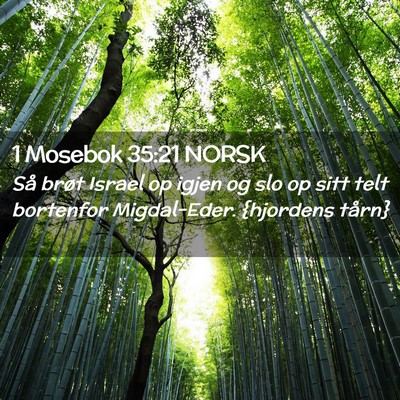 Picture 02 - 1 Mosebok 35:21 NORSK - Så brøt Israel op igjen og slo op sitt telt - Bible Verse Picture