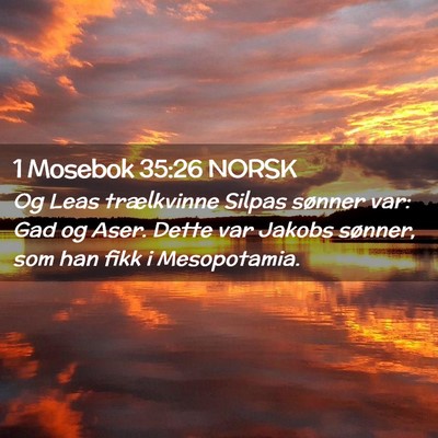 Picture 02 - 1 Mosebok 35:26 NORSK - Og Leas trælkvinne Silpas sønner var: Gad og - Bible Verse Picture