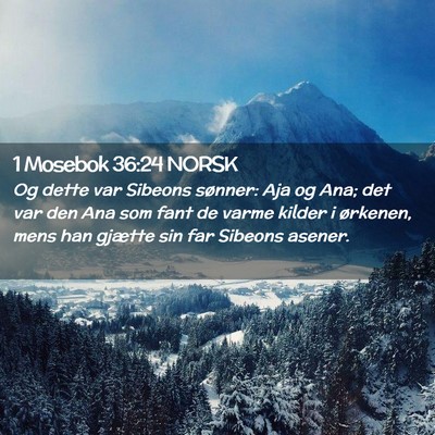 Picture 02 - 1 Mosebok 36:24 NORSK - Og dette var Sibeons sønner: Aja og Ana; det var - Bible Verse Picture
