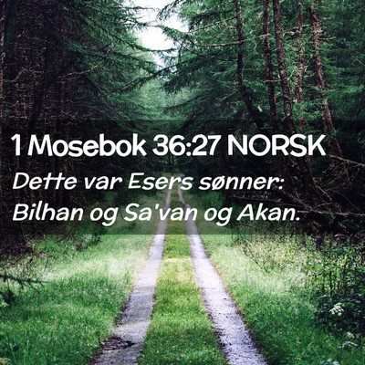 Picture 02 - 1 Mosebok 36:27 NORSK - Dette var Esers sønner: Bilhan og Sa'van og - Bible Verse Picture