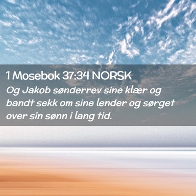 Picture 02 - 1 Mosebok 37:34 NORSK - Og Jakob sønderrev sine klær og bandt sekk om - Bible Verse Picture