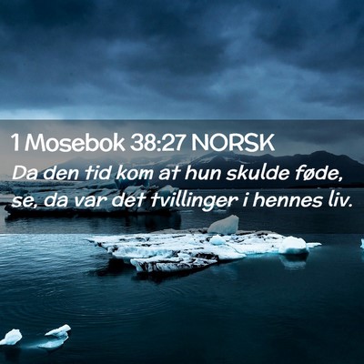 Picture 02 - 1 Mosebok 38:27 NORSK - Da den tid kom at hun skulde føde, se, da var - Bible Verse Picture