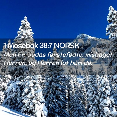 Picture 02 - 1 Mosebok 38:7 NORSK - Men Er, Judas førstefødte, mishaget Herren, og - Bible Verse Picture