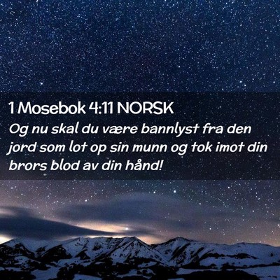Picture 02 - 1 Mosebok 4:11 NORSK - Og nu skal du være bannlyst fra den jord som lot - Bible Verse Picture